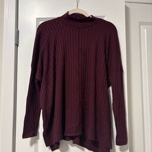 LOFT Deep Burgundy Knit Top